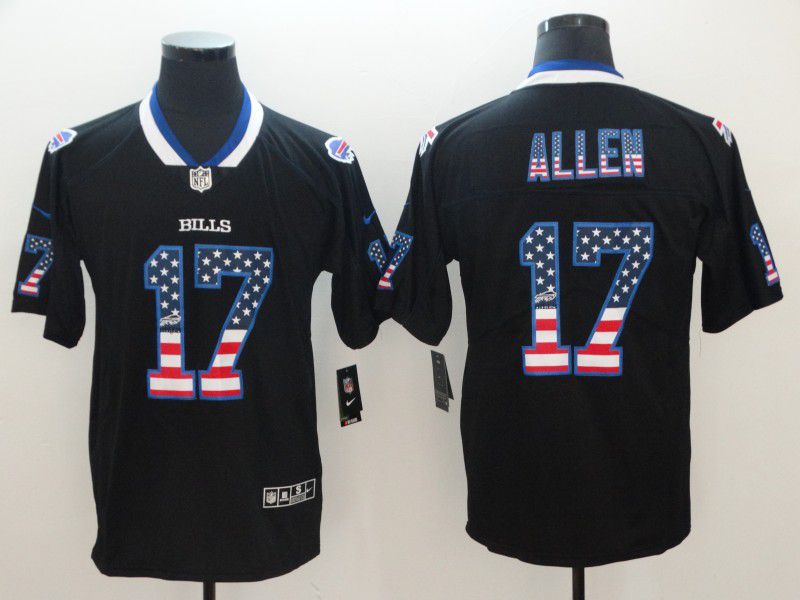 Men Buffalo Bills #17 Allen Nike USA Flag Fashion Black Color Rush Limited NFL Jerseys->detroit red wings->NHL Jersey